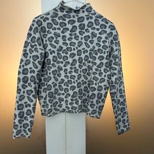 Leopard Print Mock Neck Sweater by Tahari